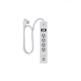 Surge Protector 4 Outlet, 2 USB, 4ft Power Cord