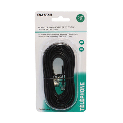 Phone Cable Male to Male 25ft. Black