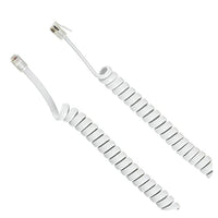 Spiral Cord White 15ft Male to Male for Telephone Handset