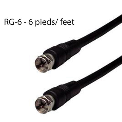 RG-6 coaxial cable black - 6 feet (1.83m)