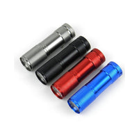 9 LED Caoutchouc Flashlight (Various Colours)