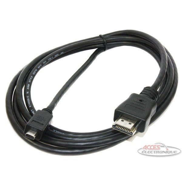 HDMI Cable to HDMI micro Male/Male (10ft)