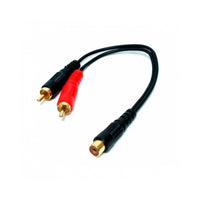 Cable 'y' 1 RCA Fem. to 2 RCA Male 6in.