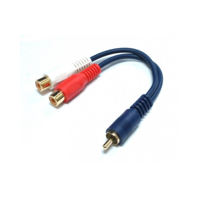 Cable 'y' 1 RCA Male to 2 RCA Fem 6in.