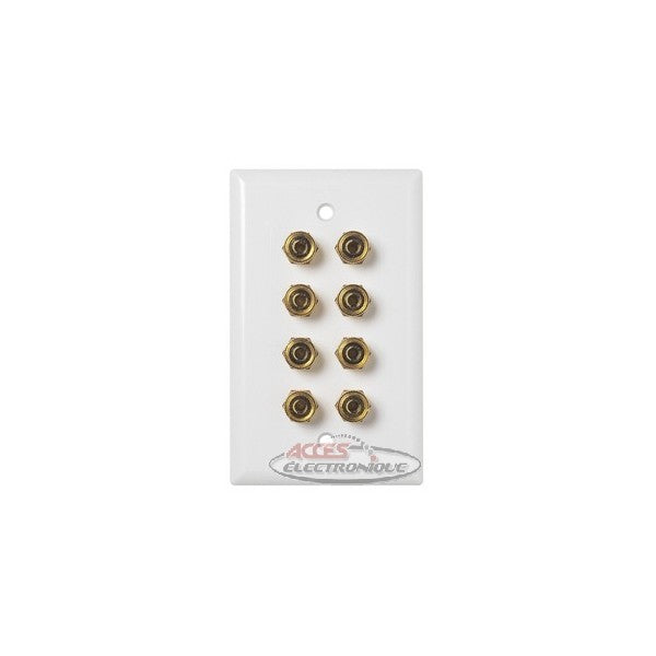 Decora Wall Plate with 8 Bananas Plugs