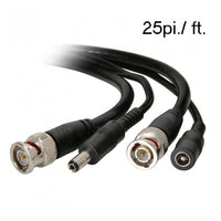 BNC & power cable for security camera - 25feet (7.62m)