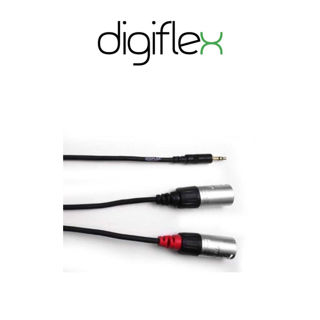 Digiflex Cable 3.5mm Stereo Male to 2x XLR Male 3ft (0.3m)