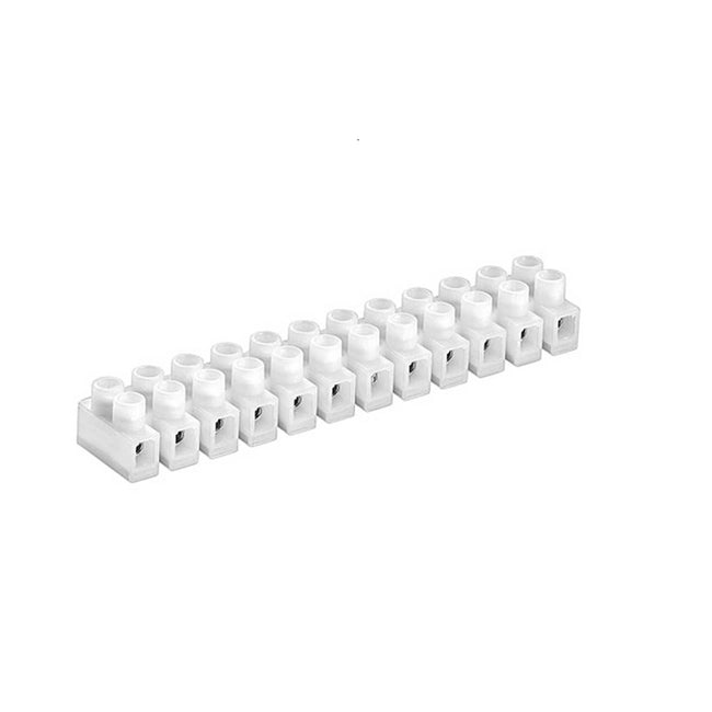 24 Screws White Terminal Block 20 ampere, max 400v (150x22mm)