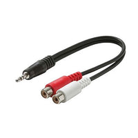 ''Y'' cable 3.5mm stereo male to 2x RCA female - 6in. (0.15m)