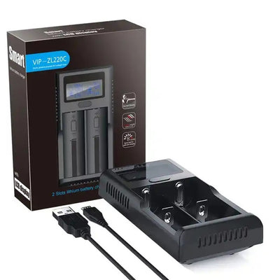 Charger for 2 Battery 18650 with Charge Level