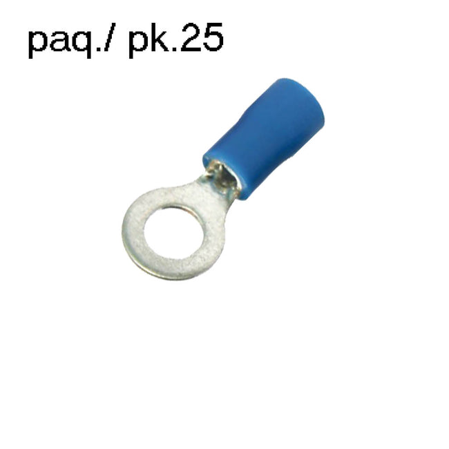 Terminal Ring Vinyl Insulated 1/4in 14-16AWG (pack of 25)