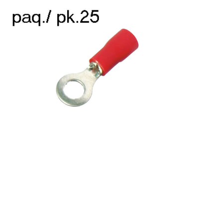 Terminal Ring Vinyl Insulated 1/4in 18-22AWG (pack of 25)