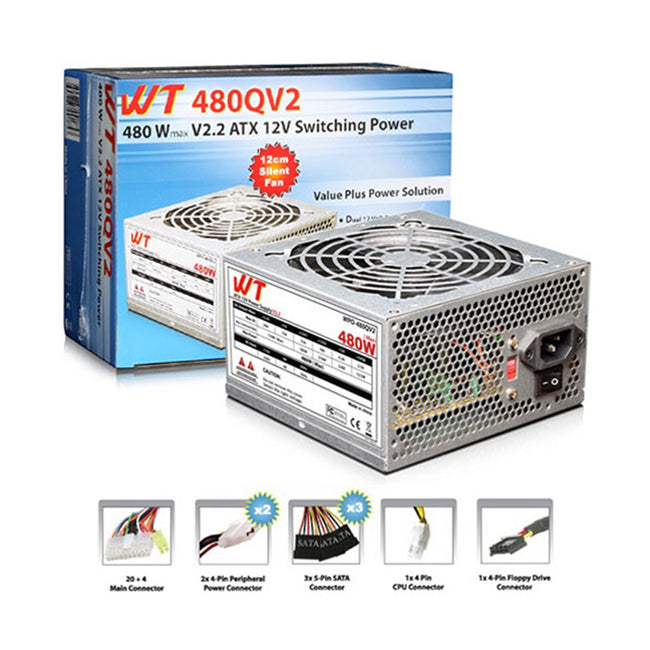 WT Power Supply ATX 480QV2 480W