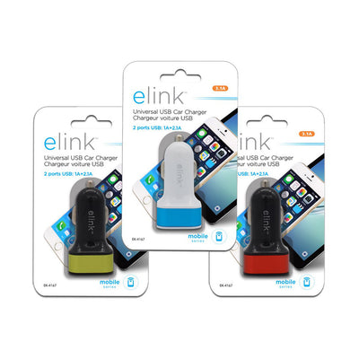 eLink Vehicle Charger EK4167 2 USB Port 3.1A