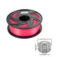 Filament PLA 3D 1.75mm 1kg, precision +/- 0.05mm, Transparent Red