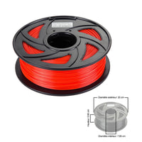 Filament PLA 3D 1.75mm 1kg, precision +/- 0.05mm, Red