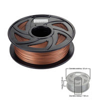 Clonebox Filament PLA 3D 1.75mm 1kg, precision +/- 0.05mm, Copper