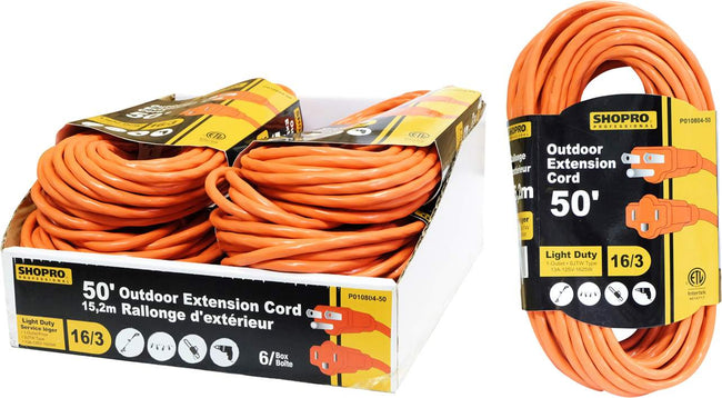 Shopro Outdoor Electrical Extension 16/3 Orange 50ft