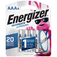 4 Batteries Energizer Lithium AAA