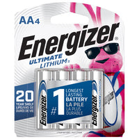 4 Batteries Energizer Lithium AA