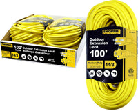 Electrical Outdoor Extension 14/3 13amps, 100ft. Yellow