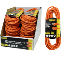 Electrical Outdoor Extension 16/3 13amp., 25ft. Orange