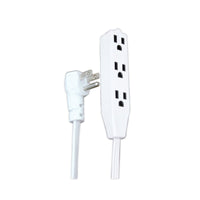 16/3 white indoor electric extension cord of 4.5 meters, 3 outlets