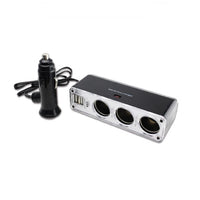 Triple Adapter for Cigarette Lighter Socket with 2 USB Port