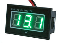 Digital 2.5 to 30vdc Voltmeter. Green