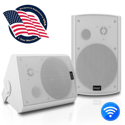 Bluetooth Outdoor 2 way 6.5in Wall Mount Speakers White