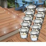 10 LED Outdoor Lights recessed 12vdc. IP67, Warm White