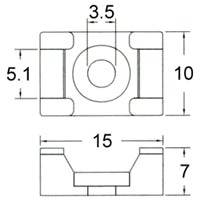 Screw Type Cable Tie Mounts Nylon 5.1mm (PK.25)