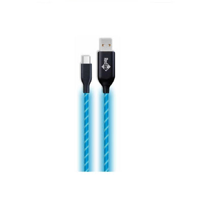 Glowing USB to USB-C Cable 1m Blue