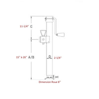 Bolt-on Jack 1500lbs. 15 to 26in With Wheel