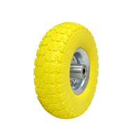 Wheel 4.10/3.50  10x5/8in Axle 5/8in Yellow Flat Free