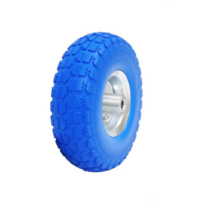 Wheel 4.10/3.50  10x5/8po Axle 5/8in Blue Flat Free