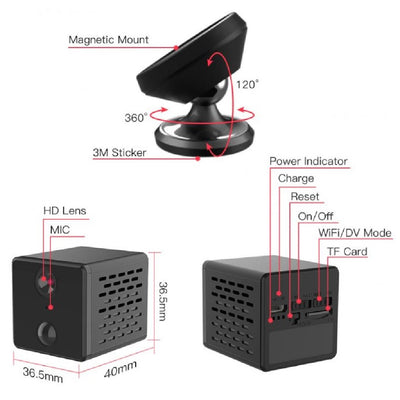 Mini Rechargeable Battery IP Camera  Lithium 1500mah