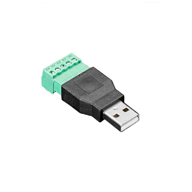 USB A Male Plug to 5 Screw Pins
