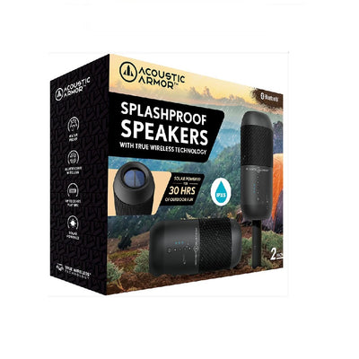 2 Bluetooth Speaker Solar Rechargeable and Splashproof