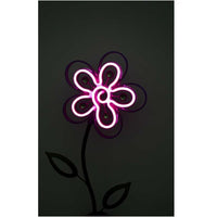 Solar Metal Flower Stake with Neon Light