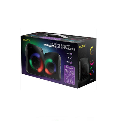2 Wireless Bluetooth Party Speakers with Integrated LED