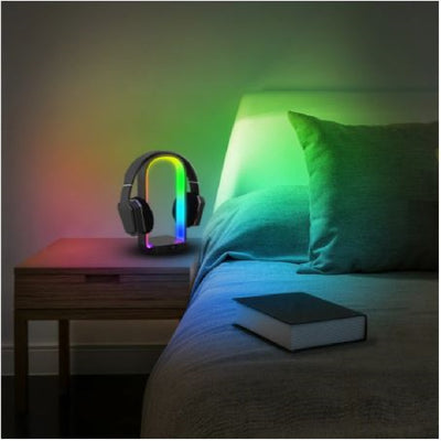 Sound Reactive LED Wi-Fi Light Lamp, Wireless Charger and Headphones Stand
