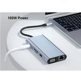 USB-C 11 in 1 Docking Station, HDMI 4K, Card Reader, 100w Charing USB-C Port