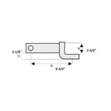 Drawbar Coupler 1-1/4 x 9-3/4in, Drop 2-3/4in, 2000lbs