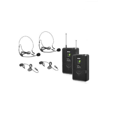 4 Wireless Headset/Lavalier UHF Microphone with  2 Antennas Receiver