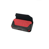 Leather Horizontal Cell Case Black/ Red 6.05x3.18x0.67po