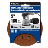 10pcs. Sandpaper Disc 5in 180g. ROK-44707