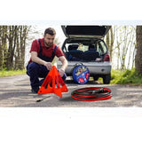 Jumper Cables, Warning Triangle and Tire Pressure Kit