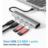 USB-C Hub to 4 USB-C Ports 10Gbps