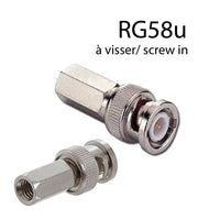 BNC male connector screw in (RG58u)